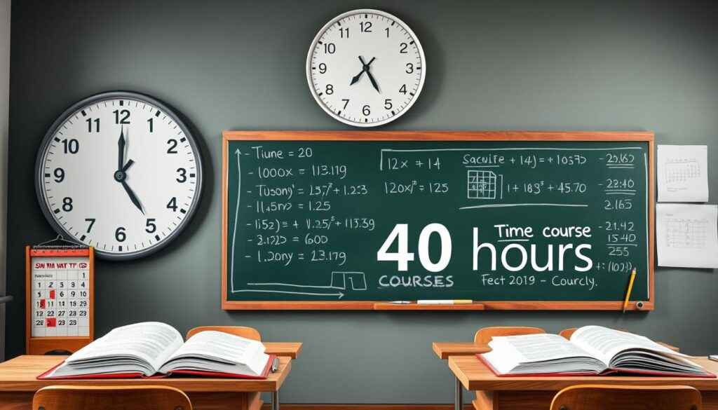 Cálculo de duração do curso de 40 horas