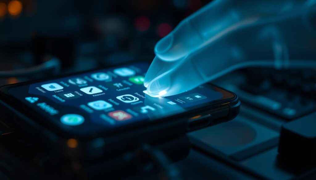 Diagnóstico de celular com toque fantasma